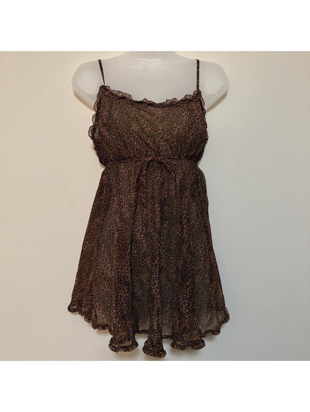 Vintage Y2K Victoria’s Secret Leopard Babydoll Tank Size Small